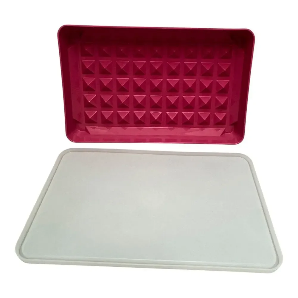 Tupperware Vintage Meat Keeper with Lid 1292 Pink White